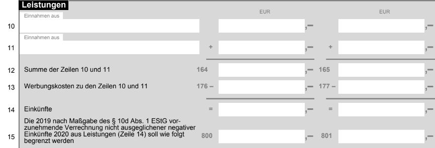 Declare mining and staking income under Leistungen