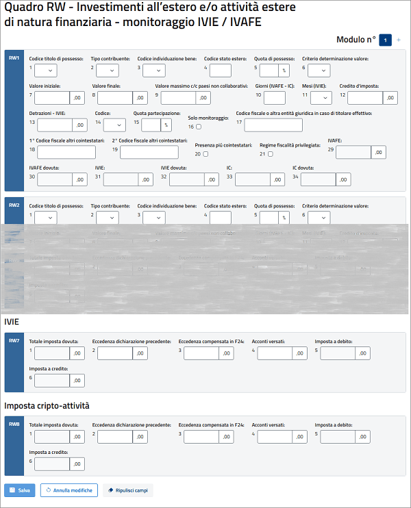 Quadro RW form