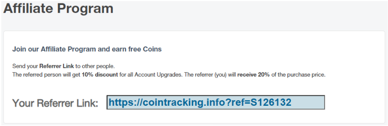 cointracking affiliate program