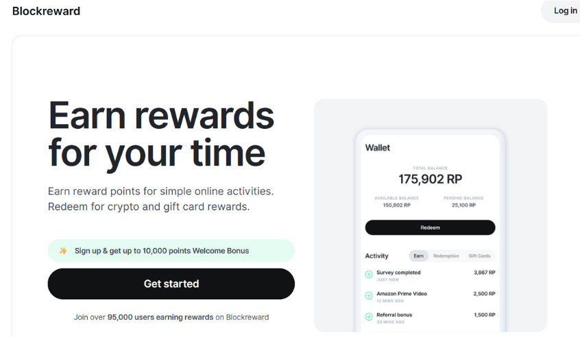 Blockreward is a bitcoin faucet that lets you redeem free cryptocurrency for completing simple online activities