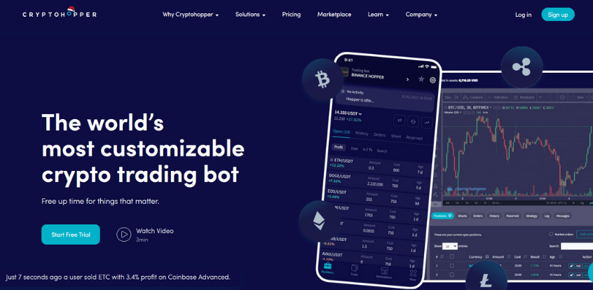 Cryptohopper is a trading both that can take advantage of arbitrage trading to earn you free crypto.
