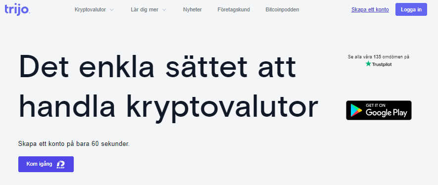 Trijo local Swedish crypto dealer