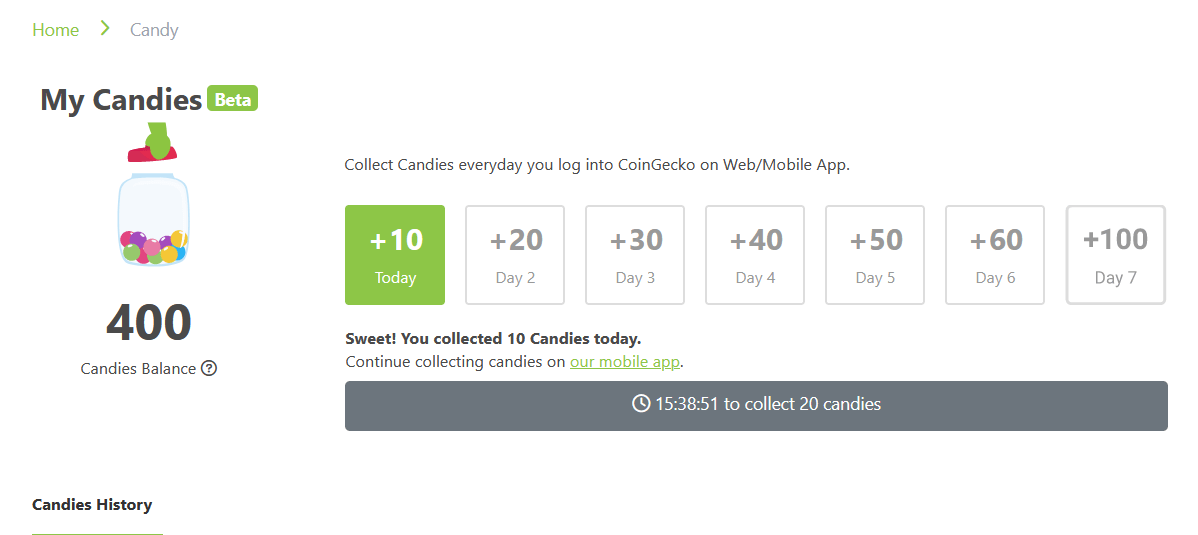Earn Coingecko Candies to get a discount at Divly