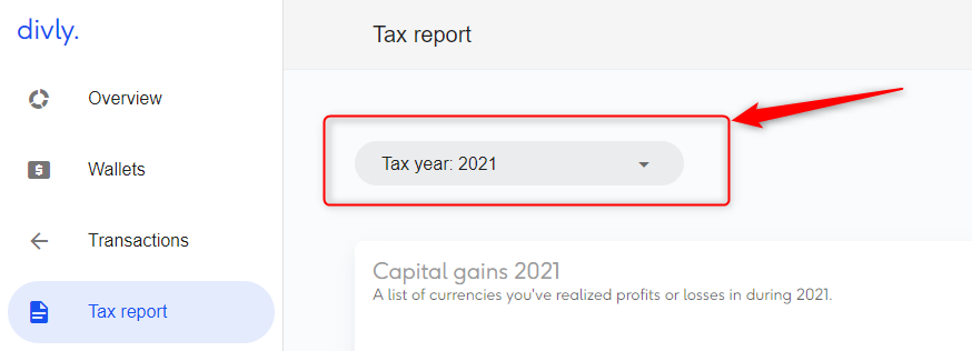 Change tax report year
