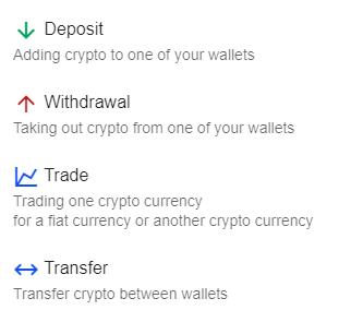 Add transaction dropdown