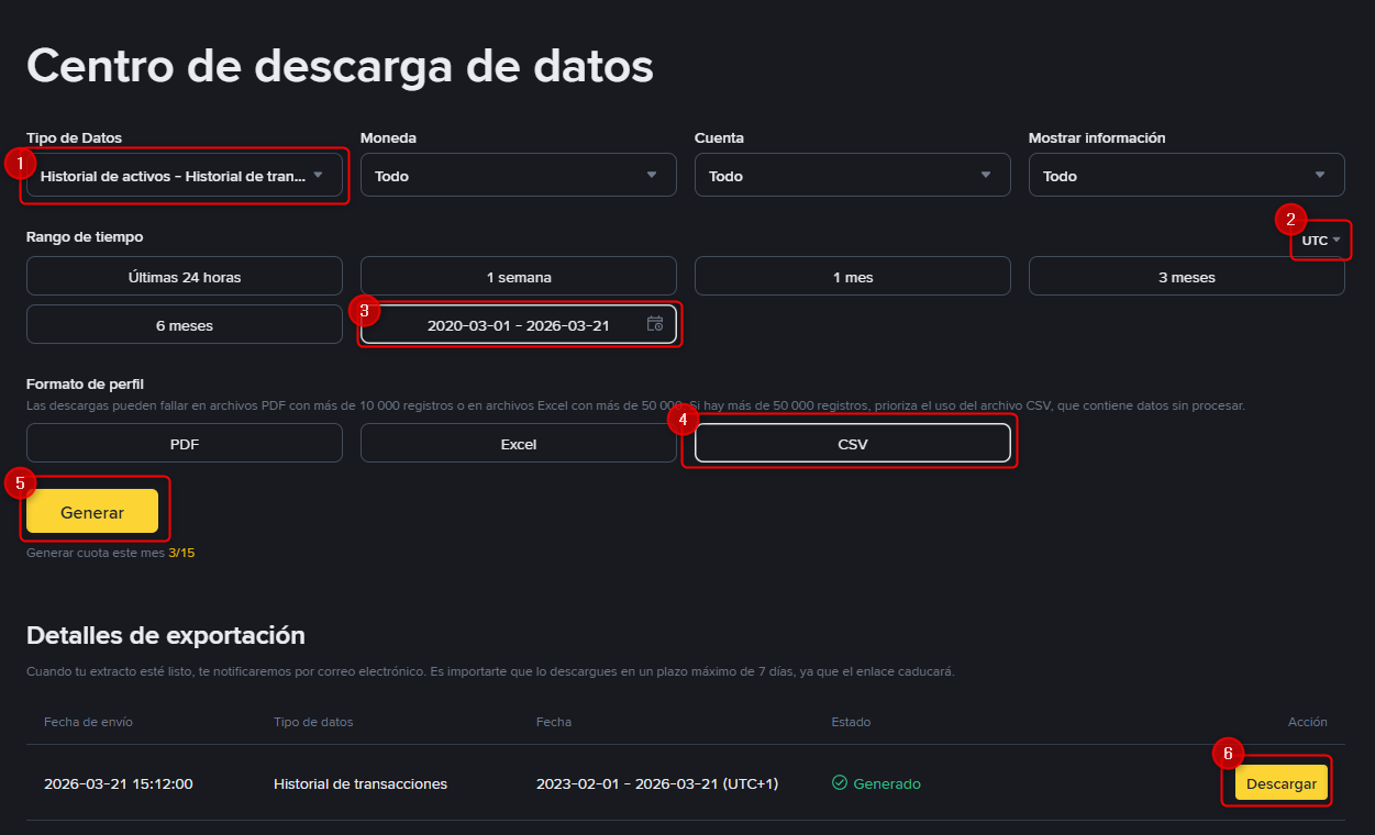 Cómo obtener tu historial de transacciones de Binance