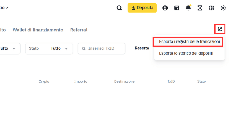 Come ottenere lo storico delle transazioni su Binance. parte 2