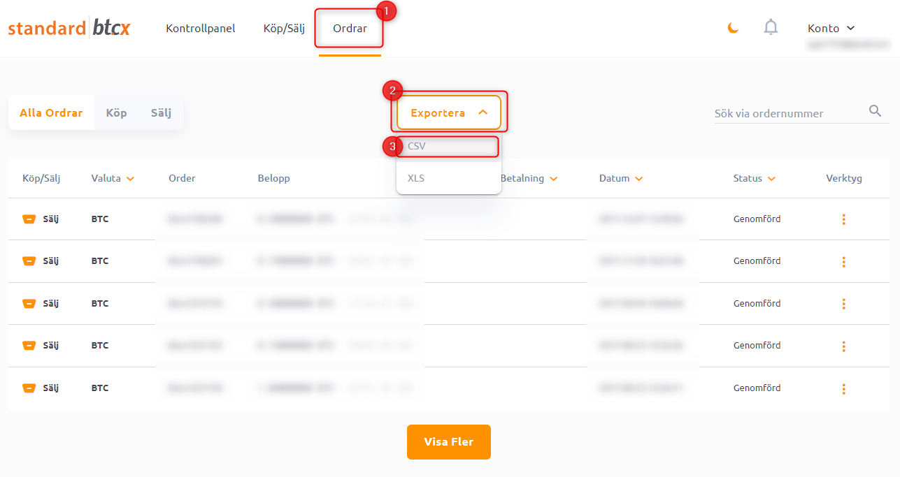 How to download a transaction file from BTCX