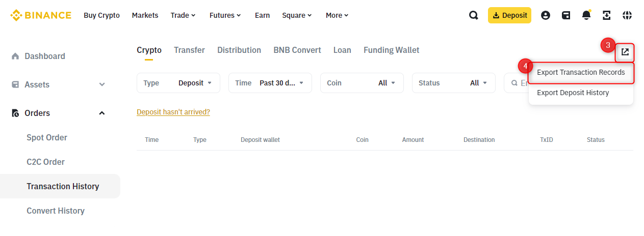 Downloading your Binance transaction history part 2