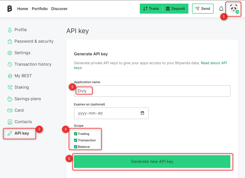 How to export your transaction history from Bitpanda using the API